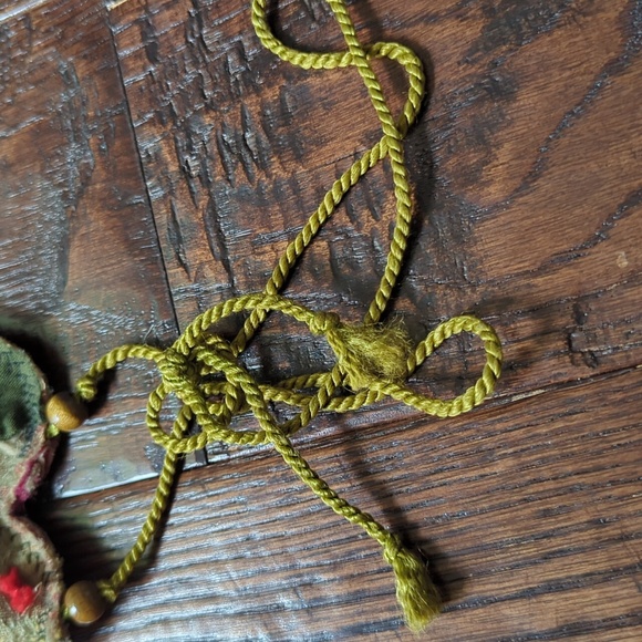 Upcycled Handcrafted Vintage Quilt Heart-Shaped Fabric Pendant Necklace - Picture 6 of 7